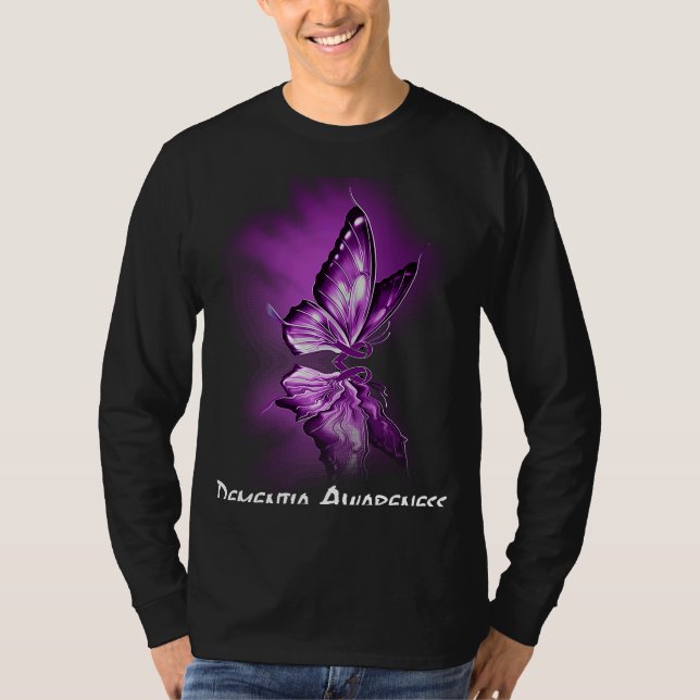 Camiseta Butterfly Ribbon Dementia Awareness (Anverso)