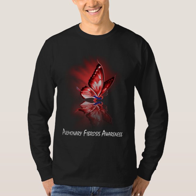 Camiseta Butterfly Ribbon Pulmonary Fibrosis Awareness (Anverso)
