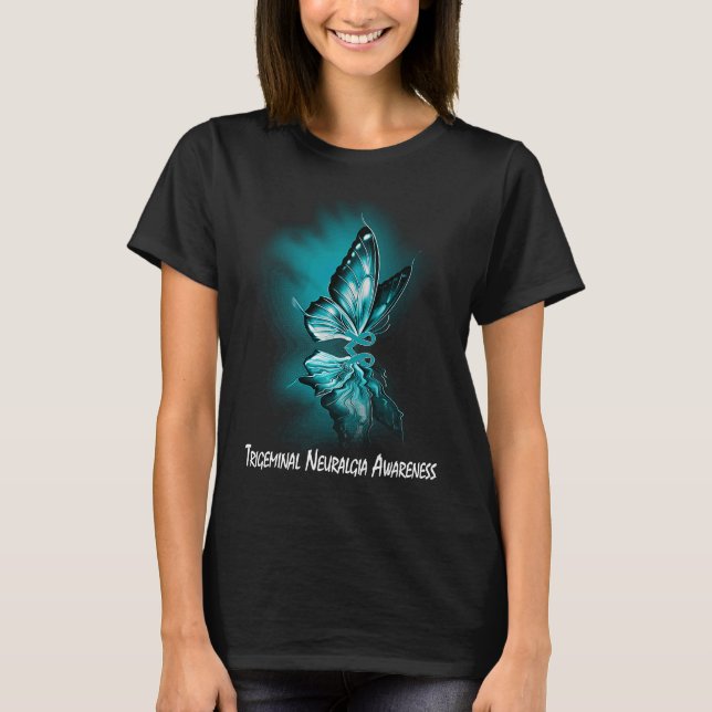 Camiseta Butterfly Ribbon Trigeminal Neuralgia Awareness (Anverso)
