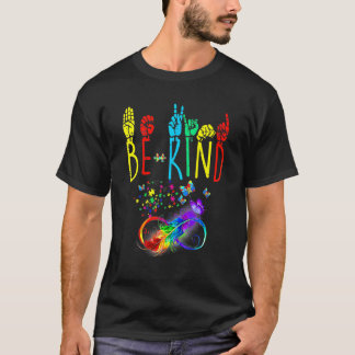 Camiseta Butterfly Sign Language Butterfly Autism Be Kind