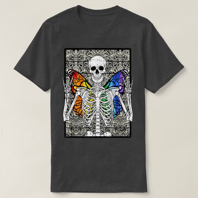 Camiseta Butterfly Skeleton Fairycore Aesthetic  (Diseño del anverso)