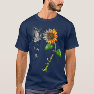 Camiseta Butterfly Sunflower Brain Cancer Awareness