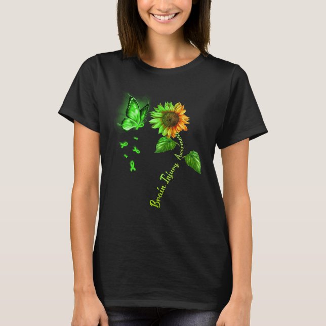 Camiseta Butterfly Sunflower Brain Injury Awareness (Anverso)