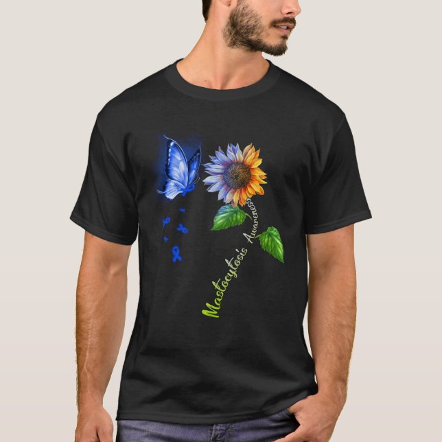 Camiseta Butterfly Sunflower Mastocytosis Awareness (Anverso)