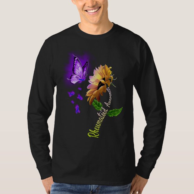 Camiseta Butterfly Sunflower Rheumatoid Awareness (Anverso)