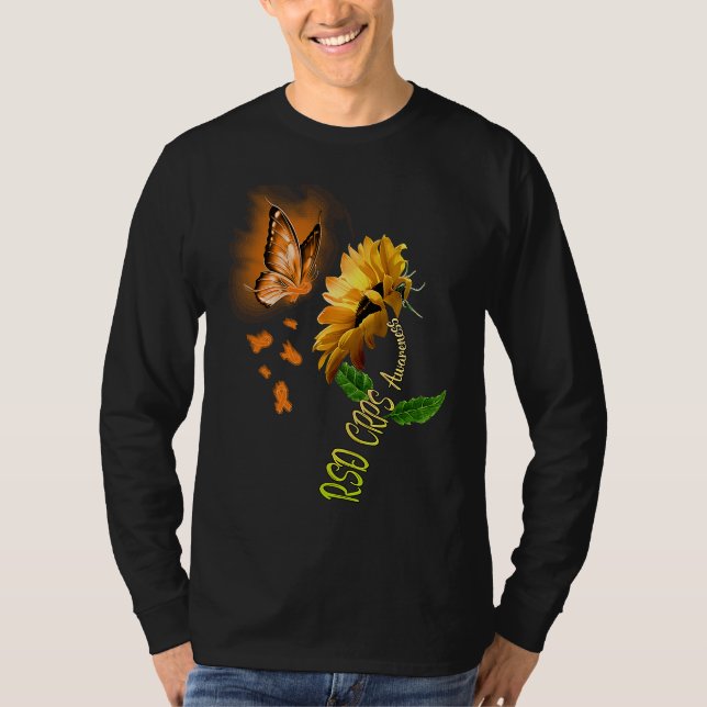 Camiseta Butterfly Sunflower RSD CRPS Awareness (Anverso)