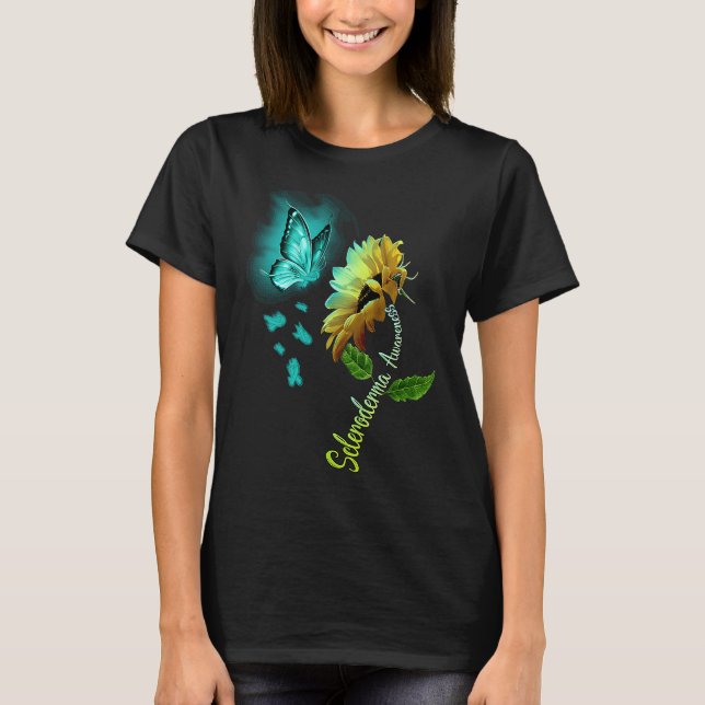 Camiseta Butterfly Sunflower Scleroderma Awareness (Anverso)