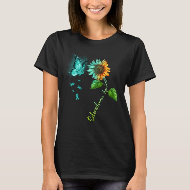 Camiseta Butterfly Sunflower Scleroderma Awareness (Anverso)