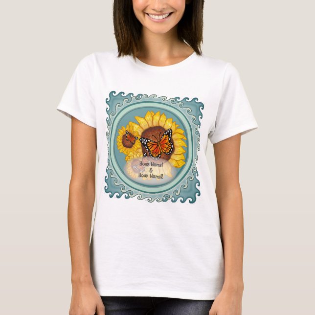 Camiseta Butterfly Sunflower T-Shirt (Anverso)
