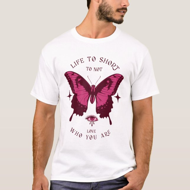 Camiseta Butterfly SVG | Life Too Short Quote (Anverso)