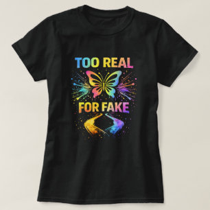 Camiseta Butterfly Tees Co. Demasiado Real Para Falso 00477