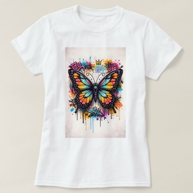 Camiseta Butterfly Tees Co. Graffiti Butterfly 004 (Diseño del anverso)