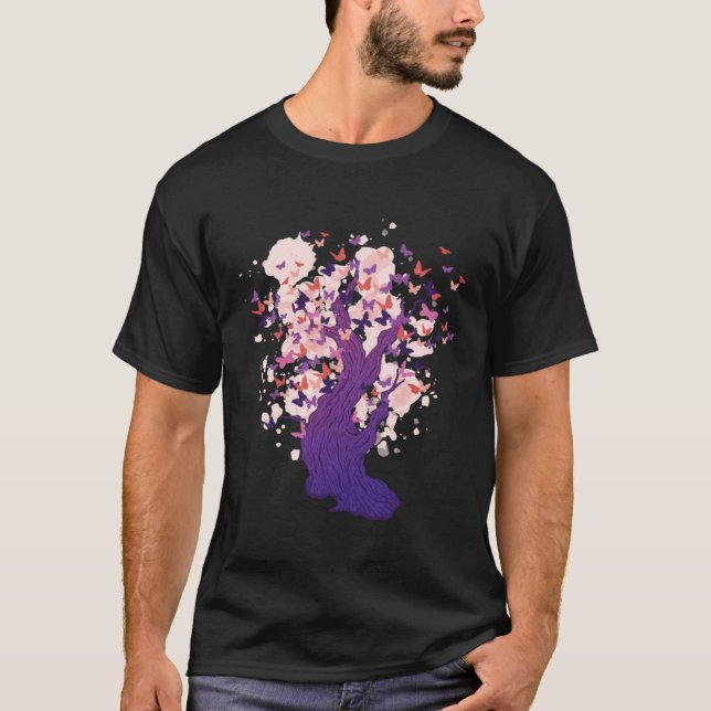 Camiseta Butterfly Tree Beautiful Butterflies Tree Nature (Anverso)