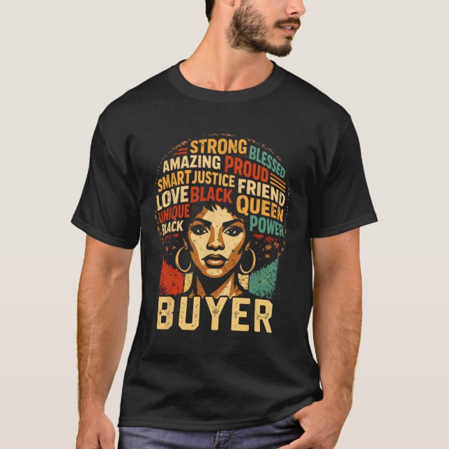 Camiseta Buyer Black History Month Powerful Black Pride Art (Anverso)