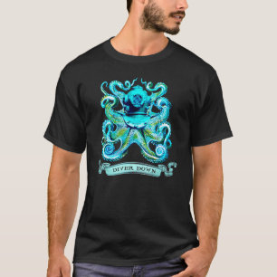 Camiseta Buzo Abajo Buceador Pulpo Pesca De Mar Profundo Sa