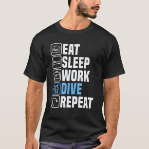 Camiseta Buzo Come Duerme Buceo Buceo Comercial De Snorkel