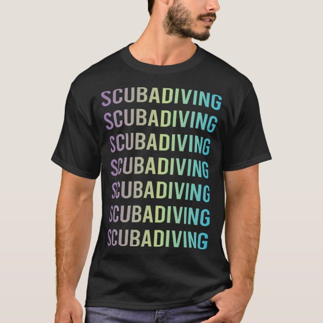 Camiseta Buzo de buceo azul morado (Anverso)