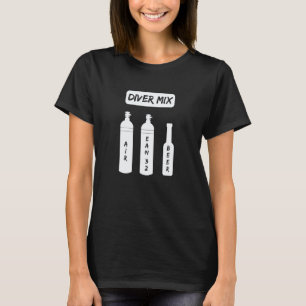 Camiseta Buzo de buceo divertido mezcla botella de oxígeno