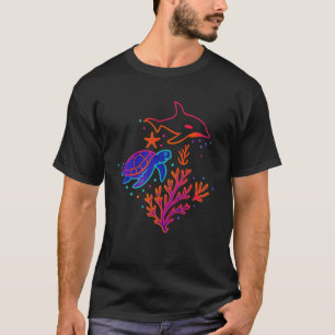 Camiseta Buzo de coral oceánico vida silvestre ballena acuá