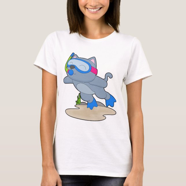 Camiseta Buzo de gato snorkel buceo (Anverso)
