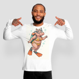 Camiseta Buzo de hipopótamo bajo el agua