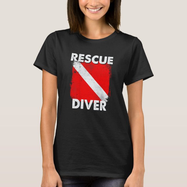 Camiseta Buzo de rescate SCUBA para instructores, estudiant (Anverso)