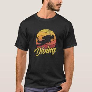 Camiseta Buzo de snorkel de buceo gráfico retro