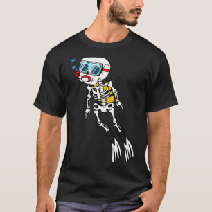 Camiseta Buzo Esqueleto Halloween Buceo Subacuático
