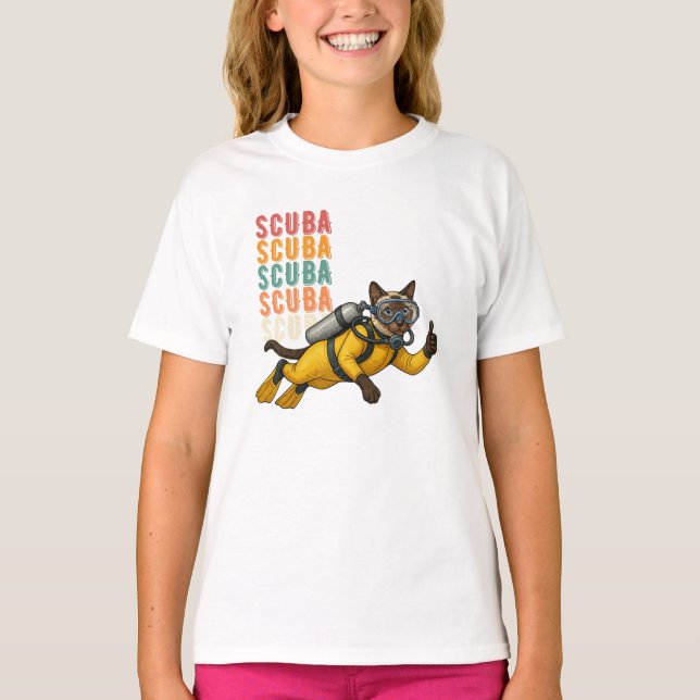 Camiseta Buzo Gato Siames Diver (Anverso)