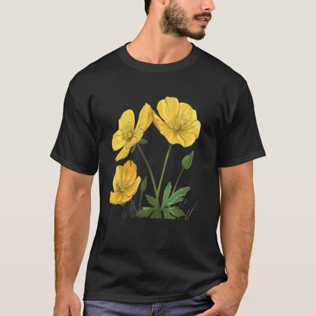 Camiseta Buzón amarillo para bonito Dandelion y Daisy Fl (Anverso)