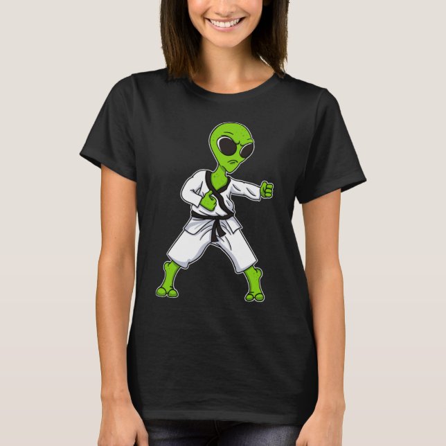 Camiseta Buzón de Kickbox Alien Extraterestrial UFO Karate  (Anverso)