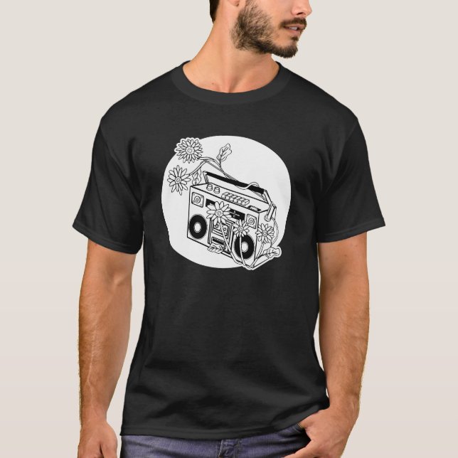 Camiseta Buzón de margarita transvaal en blanco y negro (Anverso)
