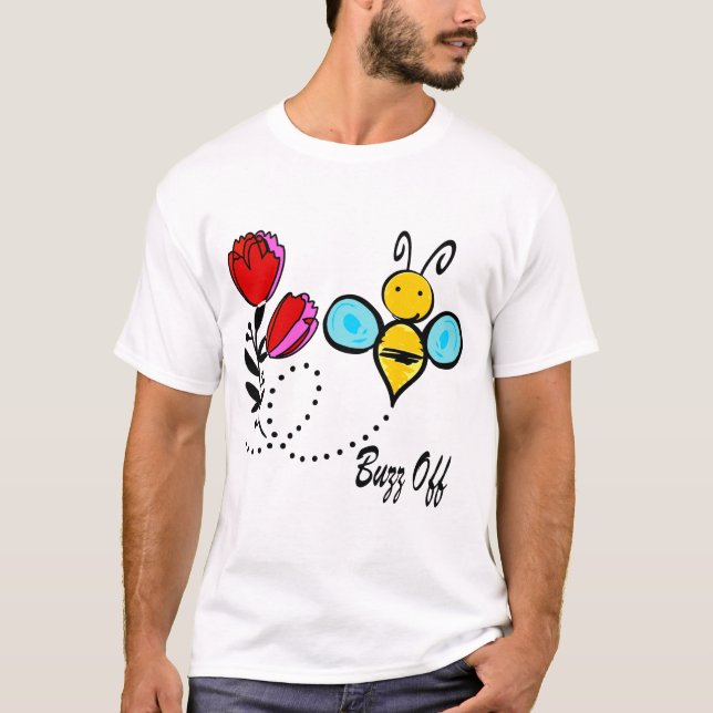 Camiseta Buzz Afuera - Abeja Y Flor (Anverso)