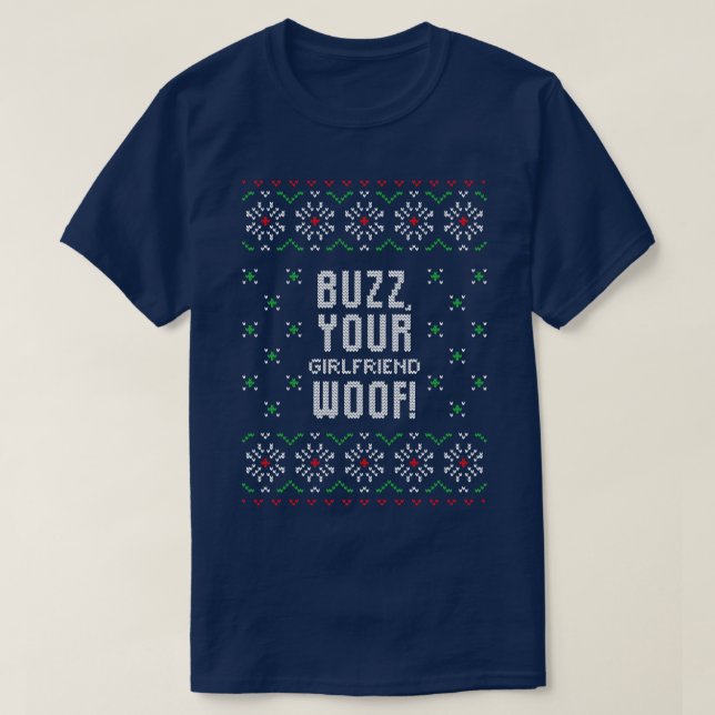 Camiseta Buzz tu novia se traguó Navidades graciosos y feos (Diseño del anverso)