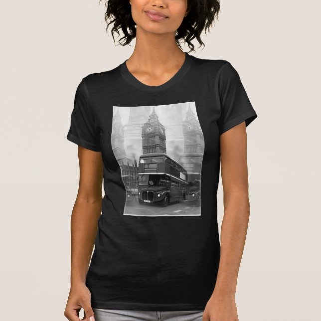 Camiseta BW Black & White London Bus & Big Ben (Anverso)