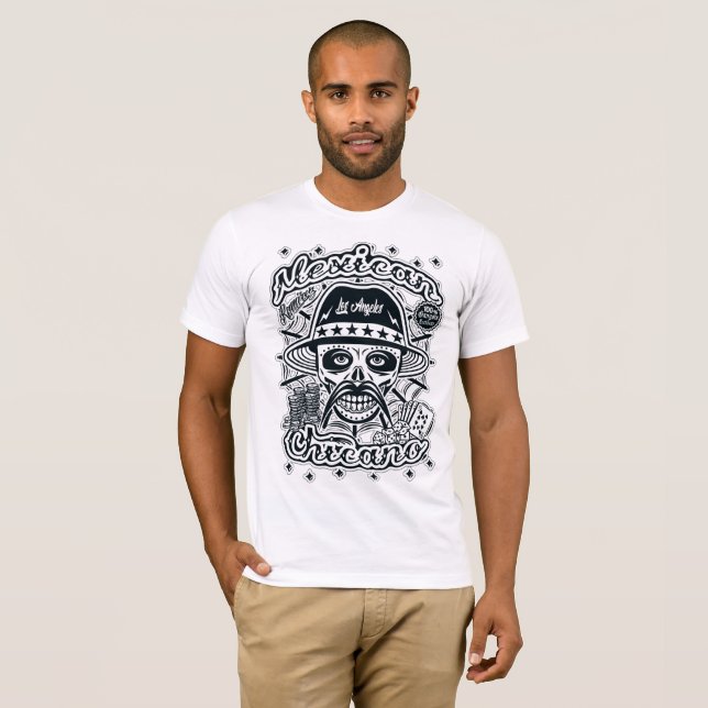 Camiseta BW chicano mexicano Ramírez (Anverso completo)