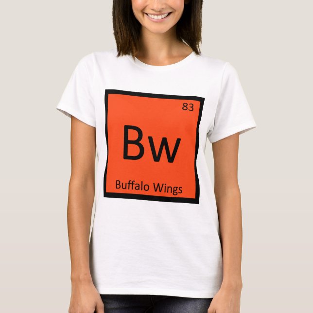 Camiseta Bw: Símbolo de tabla periódica de la química de la (Anverso)