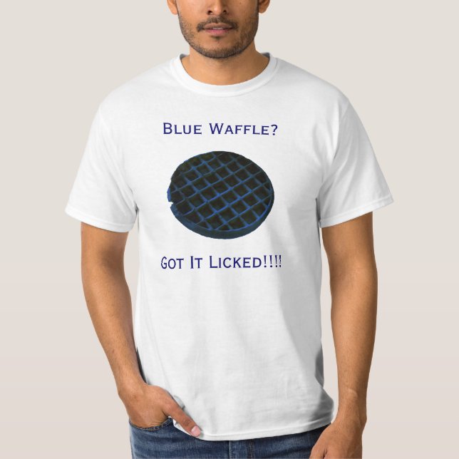 Camiseta ¿BWAFFLE, galleta azul? ¡, Conseguido la (Anverso)