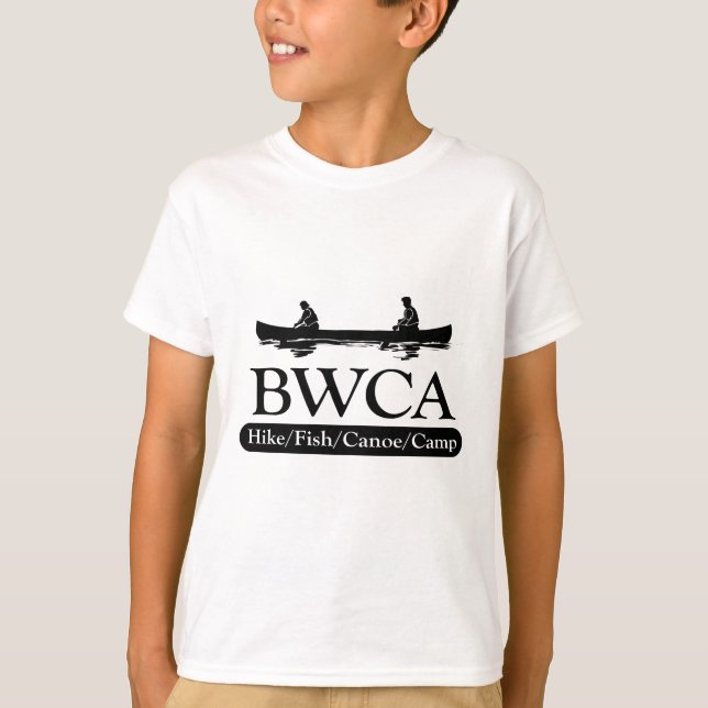 Camiseta BWCA/Campamento de piragüismo de peces de altura (Anverso)