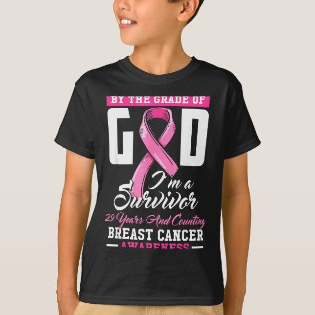 Camiseta By The Grace Of God Survivor 29 Year Breast Cancer (Anverso)
