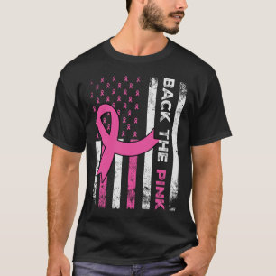 Camiseta Byck the Pink Ribbon American Flag Cancer A