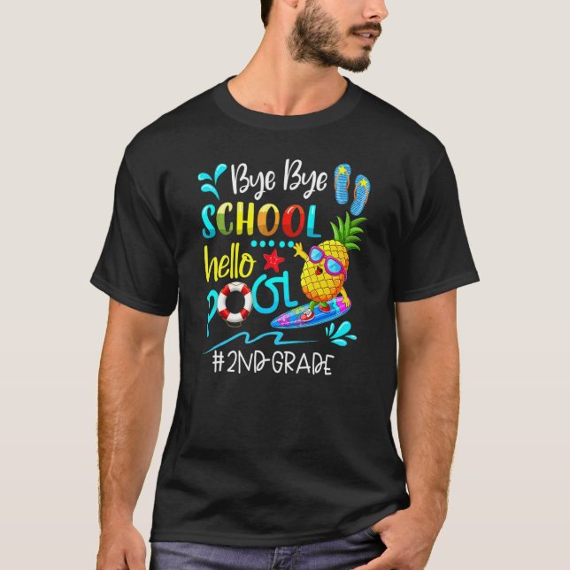 Camiseta Bye Bye School Hello Pool Hello Summer Team 2G (Anverso)