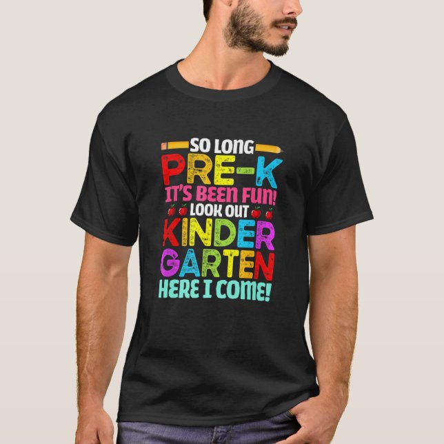 Camiseta Bye Pre K Cute Back To School Look Out Kindergarte (Anverso)