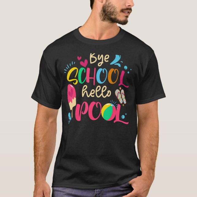 Camiseta Bye School Hello Pool de profesores Chica Summer (Anverso)