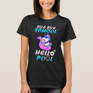 Camiseta Bye School Hello Pool Flamingo El Día Pasado De Sc