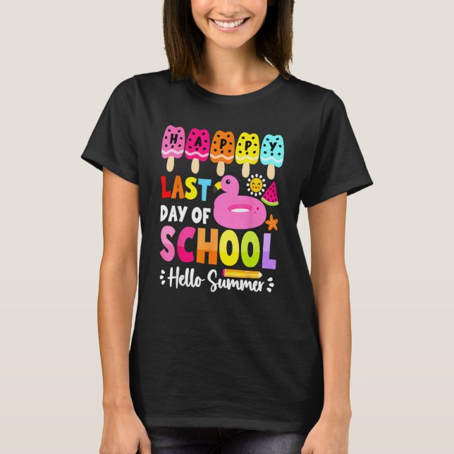 Camiseta Bye School Hello Pool Summer Beach Happy Day (Anverso)