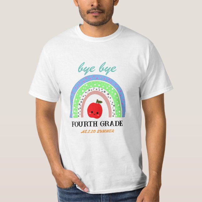 Camiseta Bye Xº grado hola verano profesor Romper el cargo (Anverso)