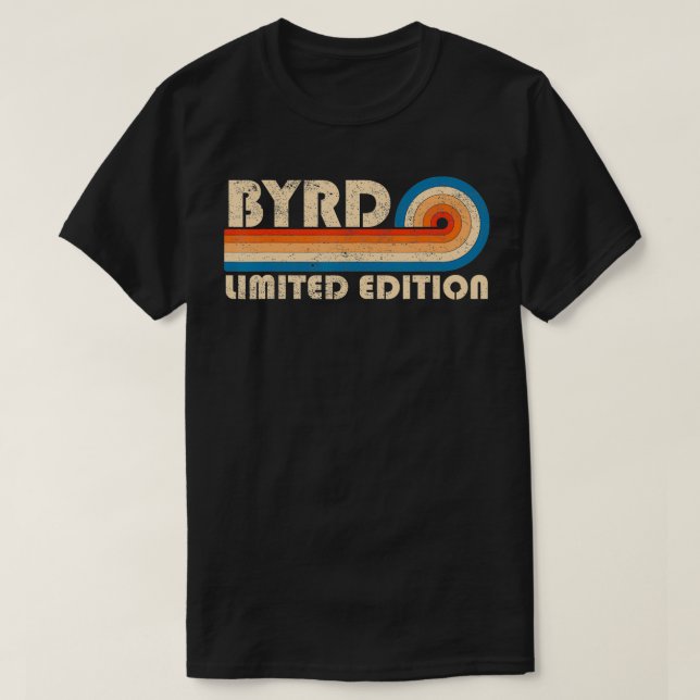 Camiseta BYRD nombre de pila Retro Vintage Reunio de cumple (Diseño del anverso)