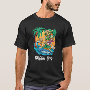 Camiseta Byron Bay Australia Palm Tree Surfing Beach Vacati