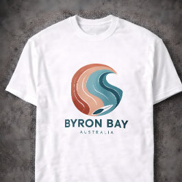 Camiseta Byron Bay Australia Retro Wave Logo T-Shirt Vintag